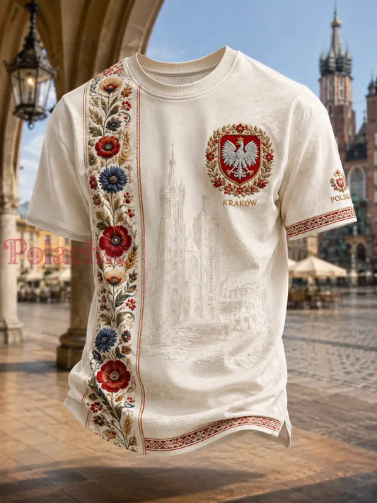Męski t-shirt z krótkim rękawem z Polską - A / S