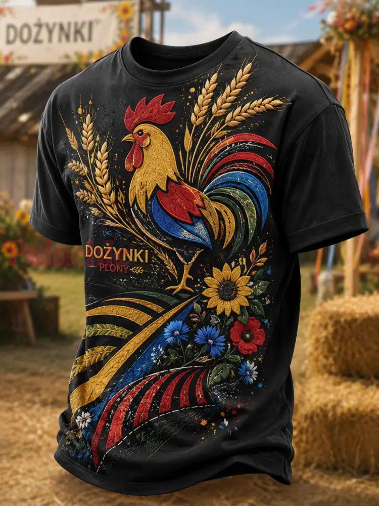 Męski T-Shirt z krótkim rękawem Polski Dożynki - A / S