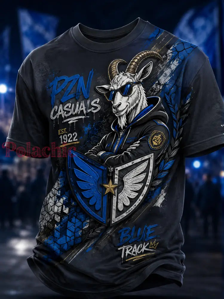 Męski t-shirt z krótkim rękawem w stylu polskiej kultury piłkarskiej Kolejorz - A / S