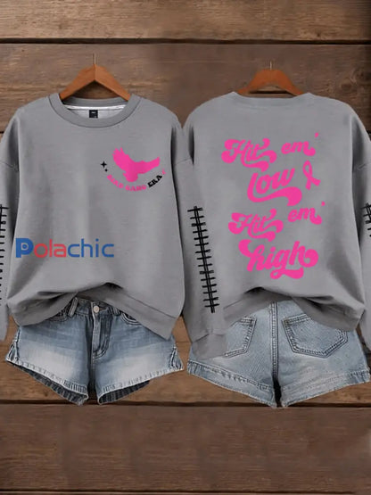 Mois de la sensibilisation au cancer du sein des femmes Football Fans Sweatshirt gris clair / S