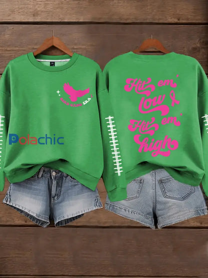 Mois de la sensibilisation au cancer du sein des femmes Football Fans Sweatshirt vert clair / S