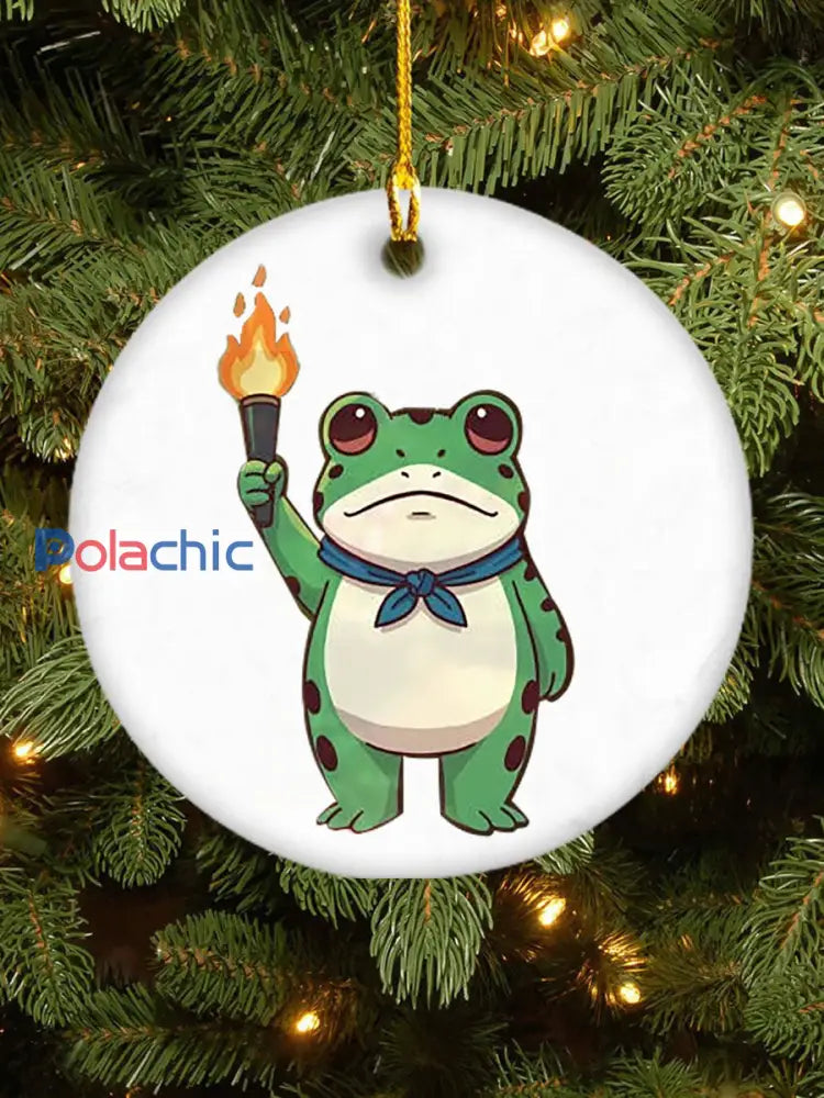 Noël résister pendentif grenouille Blanc / UN