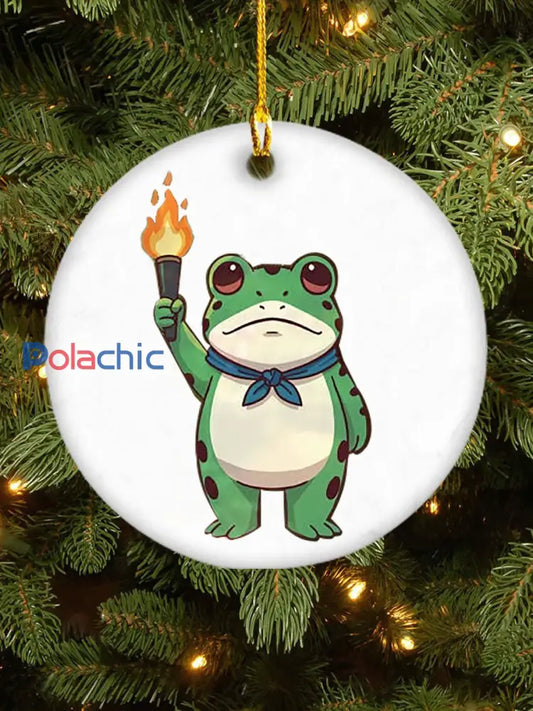 Noël résister pendentif grenouille Blanc / UN