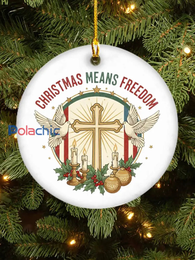 Noël signifie la liberté acrylique ornement décoratif Blanc / UN