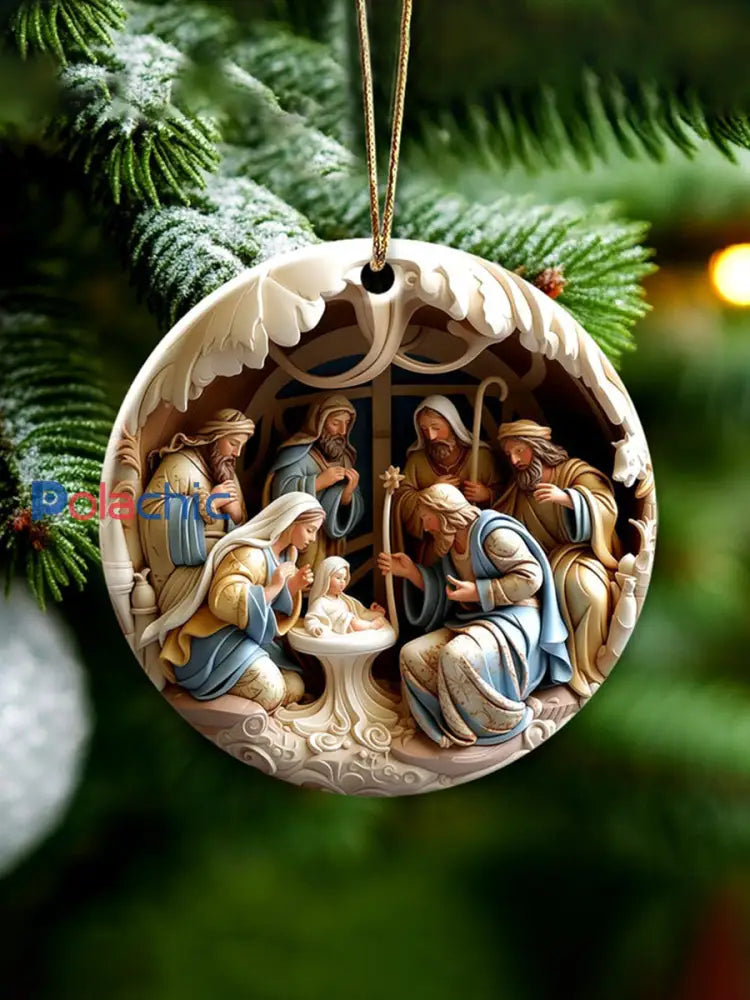 Ornement de Noël de la Nativité comme image / UN
