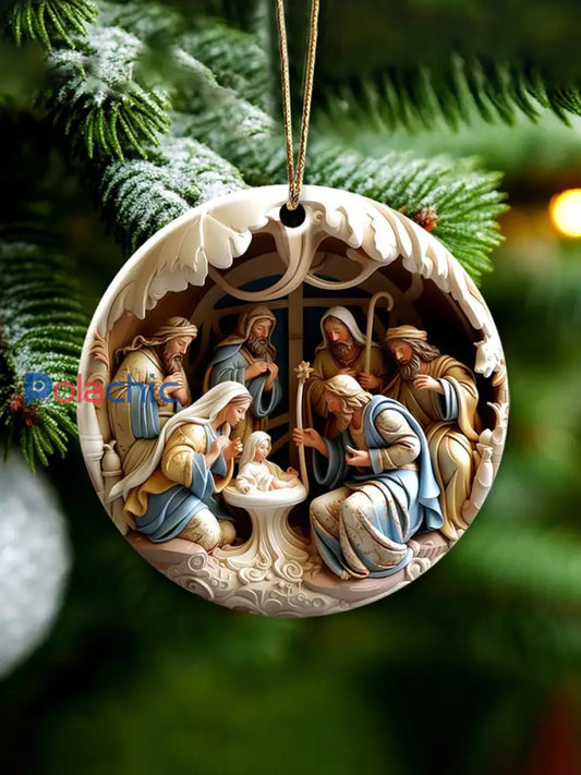 Ornement de Noël de la Nativité comme image / UN