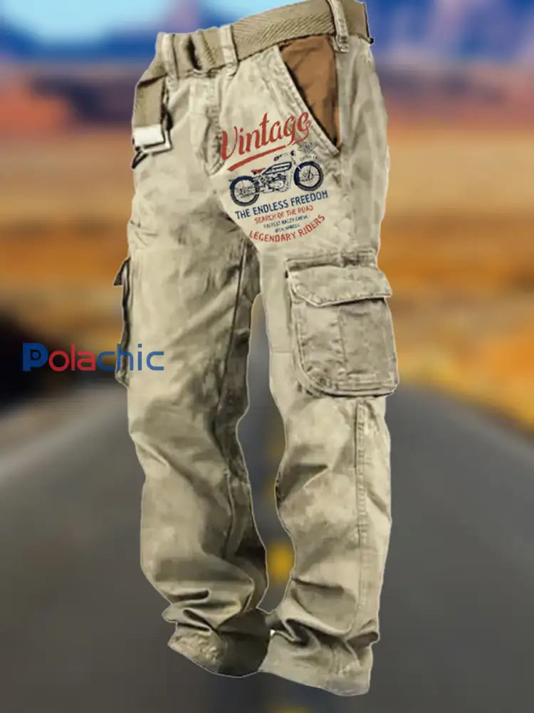 Pantalon cargo multifonctionnel à poches multiples rétro pour hommes A / S