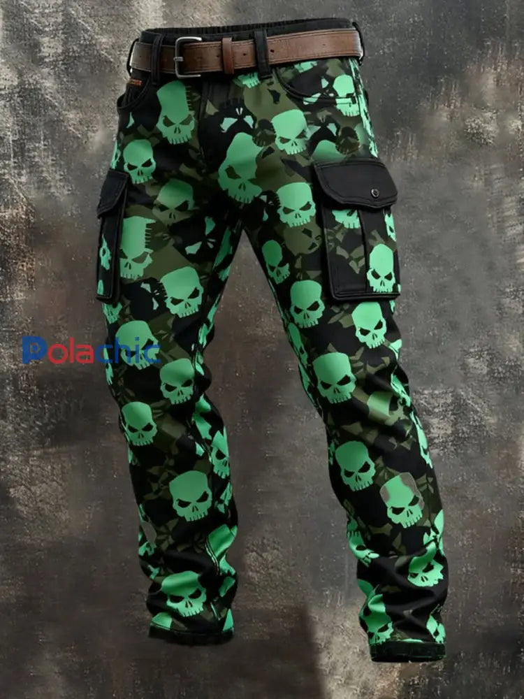 Pantalon Cargo Vintage Skull Camouflage Homme comme image / S