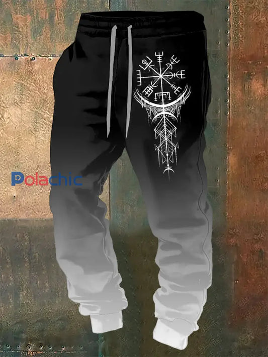 Pantalon de sport Viking imprimé à cordon de serrage pour hommes Noir / S