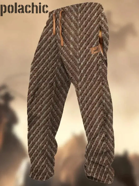 Pantalon De Survêtement Décontracté Vintage Western Textured Graphic Print Logo Outdoor A / S
