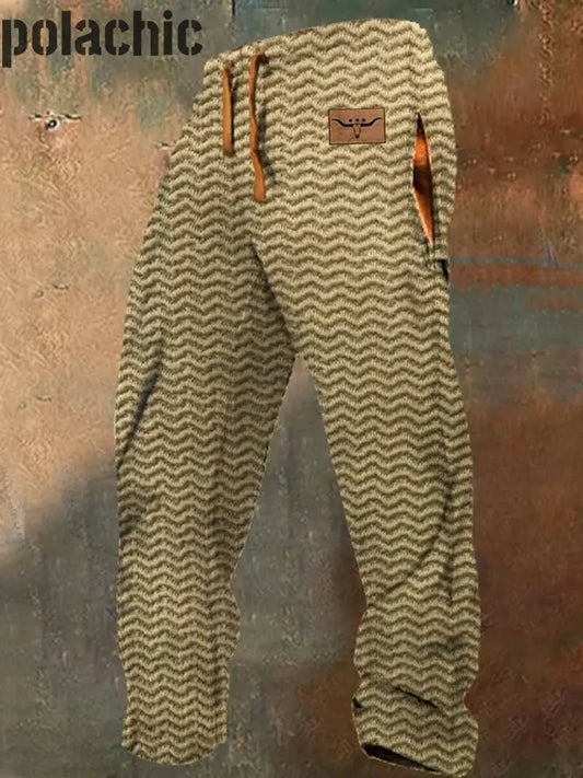 Pantalon De Survêtement Décontracté Vintage Western Textured Graphic Print Logo Outdoor A / S