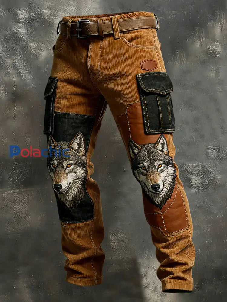 Pantalon de travail décontracté et professionnel pour homme imprimé animalier vintage A / S