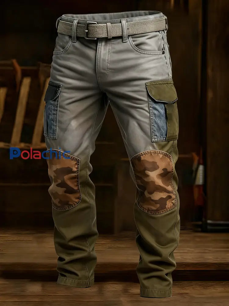 Pantalon de travail décontracté de style d’affaires rétro pour hommes A / S