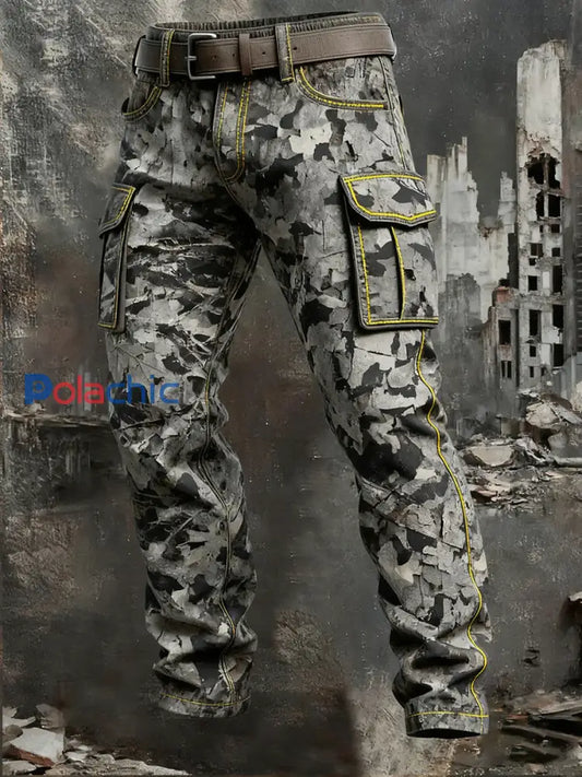 Pantalon de travail décontracté de style d’affaires rétro pour hommes A / S