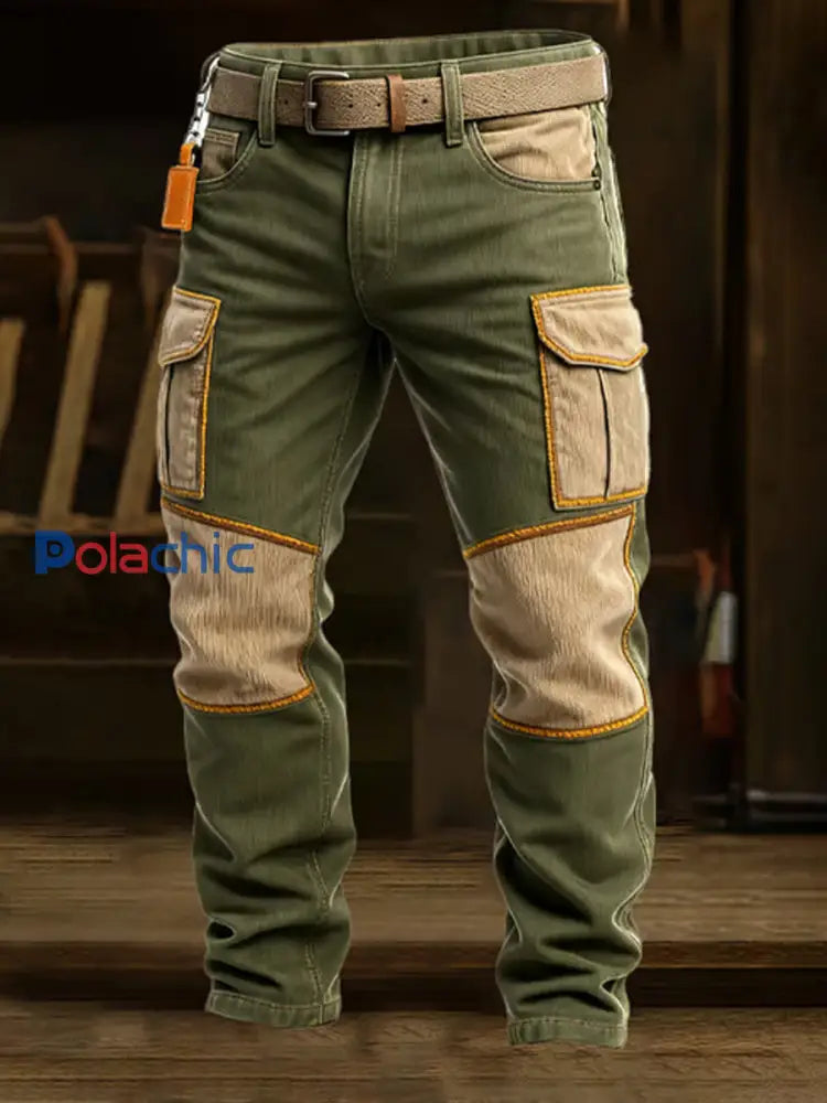 Pantalon de travail décontracté de style d’affaires rétro pour hommes A / S