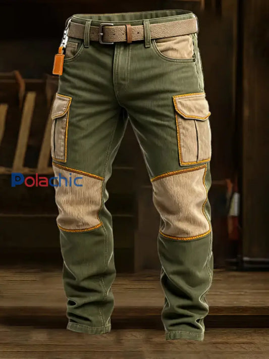 Pantalon de travail décontracté de style d’affaires rétro pour hommes A / S