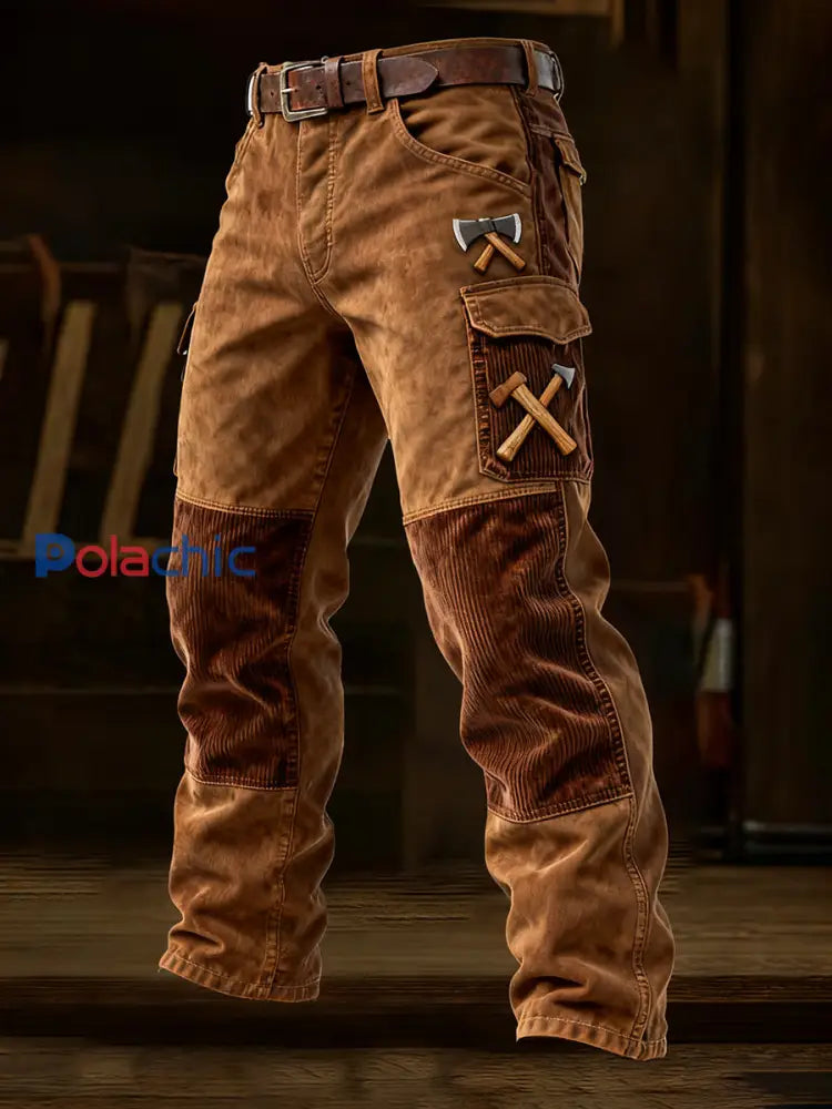 Pantalon de travail décontracté de style d’affaires rétro pour hommes A / S