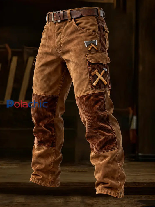 Pantalon de travail décontracté de style d’affaires rétro pour hommes A / S