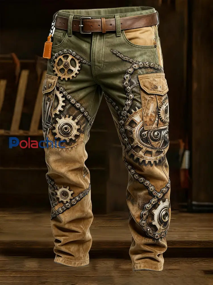 Pantalon de travail décontracté de style d’affaires rétro pour hommes A / S