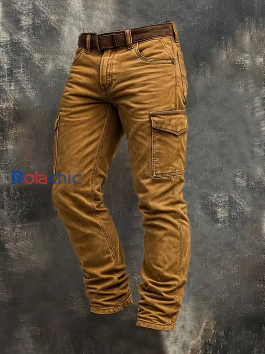 Pantalon de travail décontracté de style d’affaires rétro pour hommes A / S