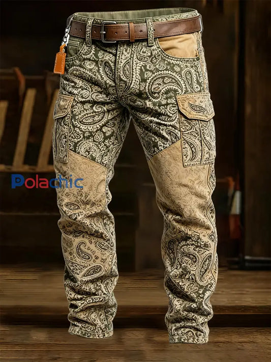 Pantalon de travail décontracté de style d’affaires rétro pour hommes A / S