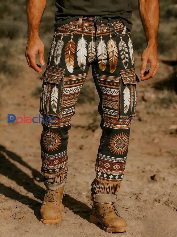 Pantalon de travail western décontracté rétro pour hommes A / S