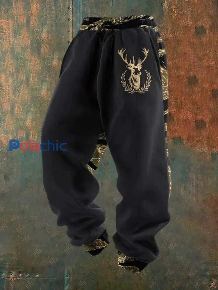 Pantalon décontracté lâche à imprimé western pour hommes B / S