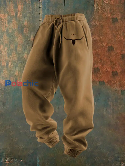 Pantalon décontracté lâche à imprimé western pour hommes D / S