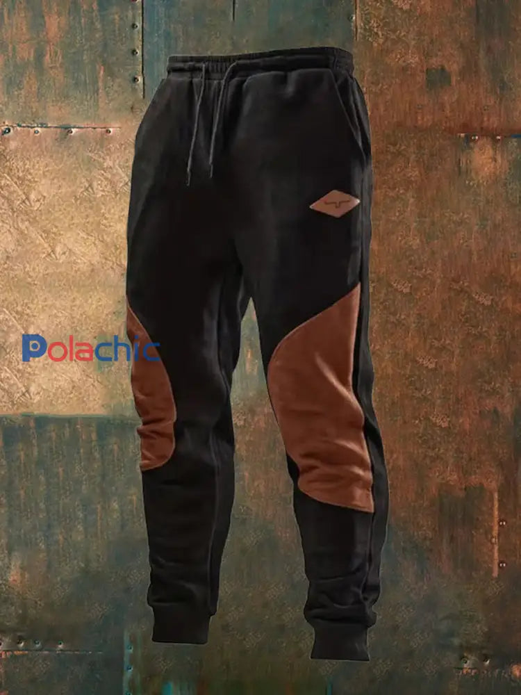 Pantalon décontracté lâche à imprimé western pour hommes A / S