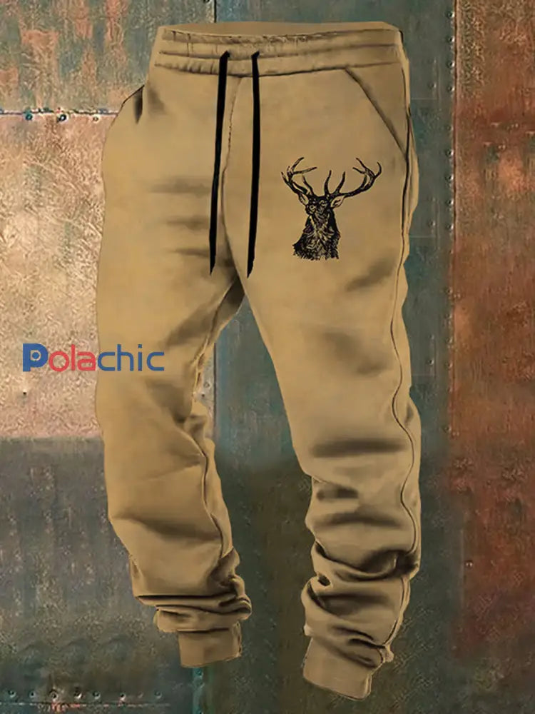 Pantalon décontracté lâche à imprimé western pour hommes A / S