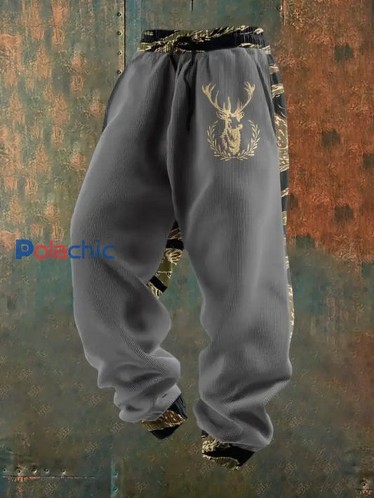 Pantalon décontracté lâche à imprimé western pour hommes A / S