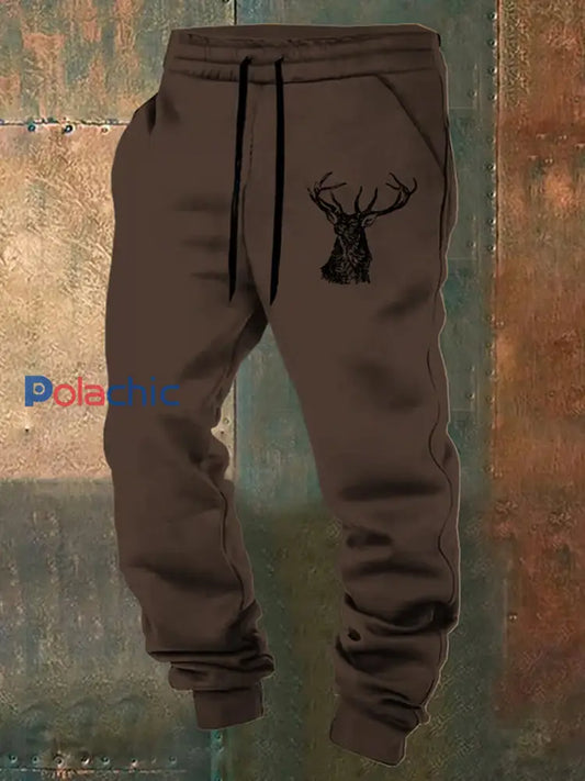 Pantalon décontracté lâche à imprimé western pour hommes A / S