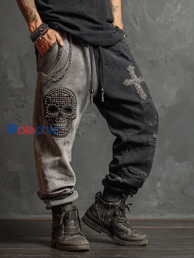 Pantalon imprimé Rock Skulls Homme comme image / S