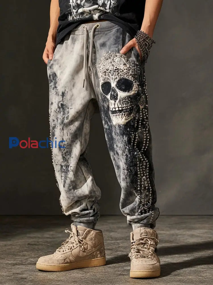 Pantalon imprimé Rock Skulls Homme comme image / S