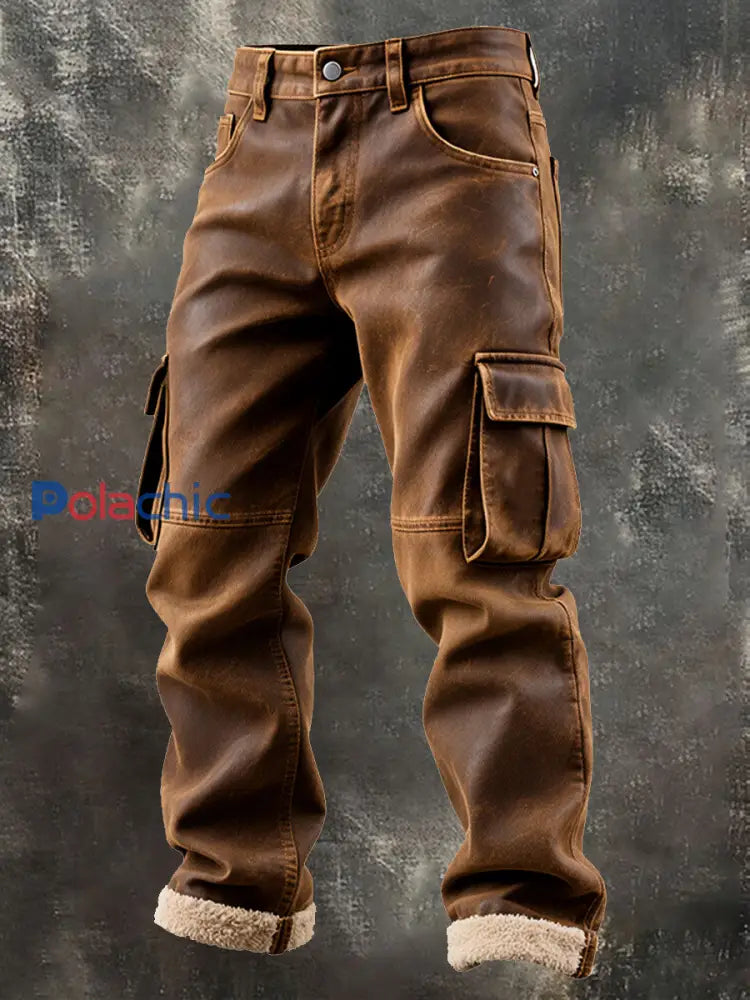 Pantalon Retro Warm Outdoor Homme Marron / S
