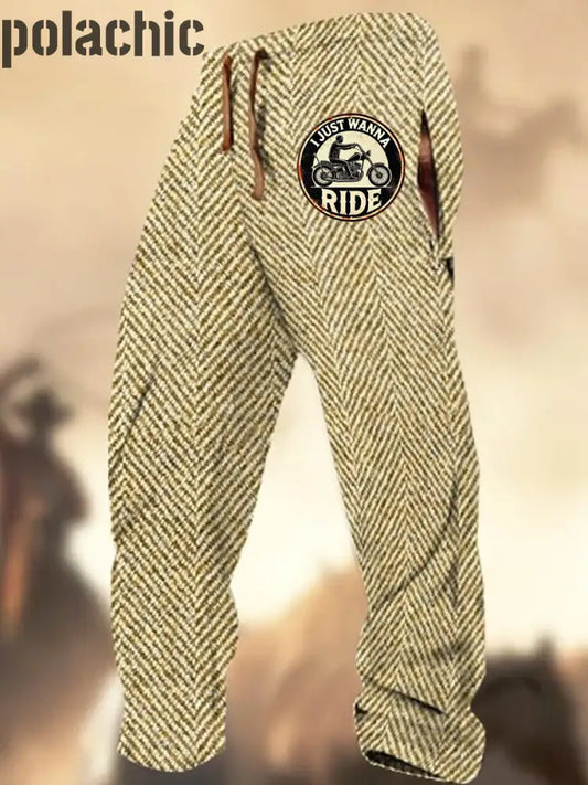 Pantalons De Survêtement Décontractés Rétro Country Western Logo En Laine Extensible Pour