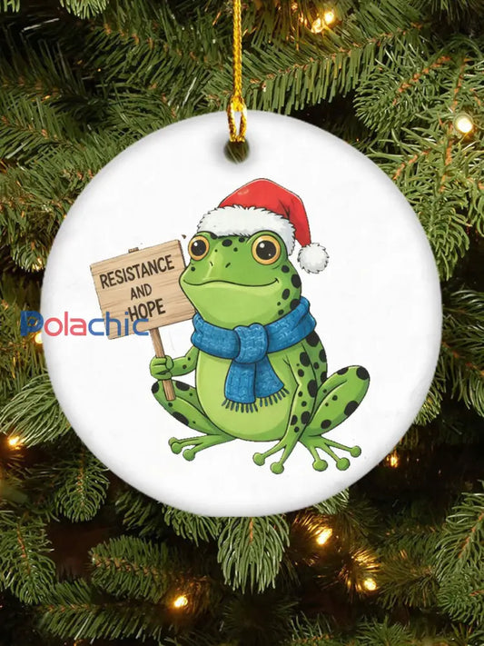 Pendentif imprimé grenouille Christmas Resist Blanc / UN