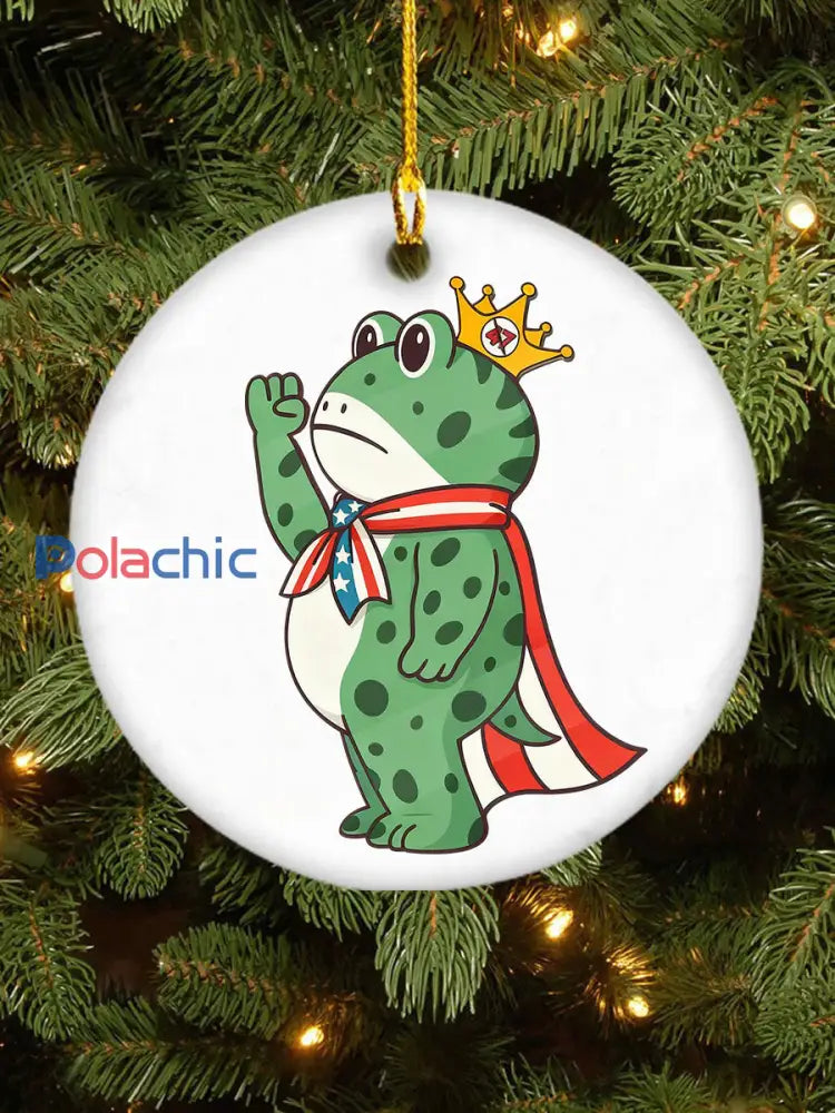 Pendentif imprimé grenouille Christmas Resist Blanc / UN