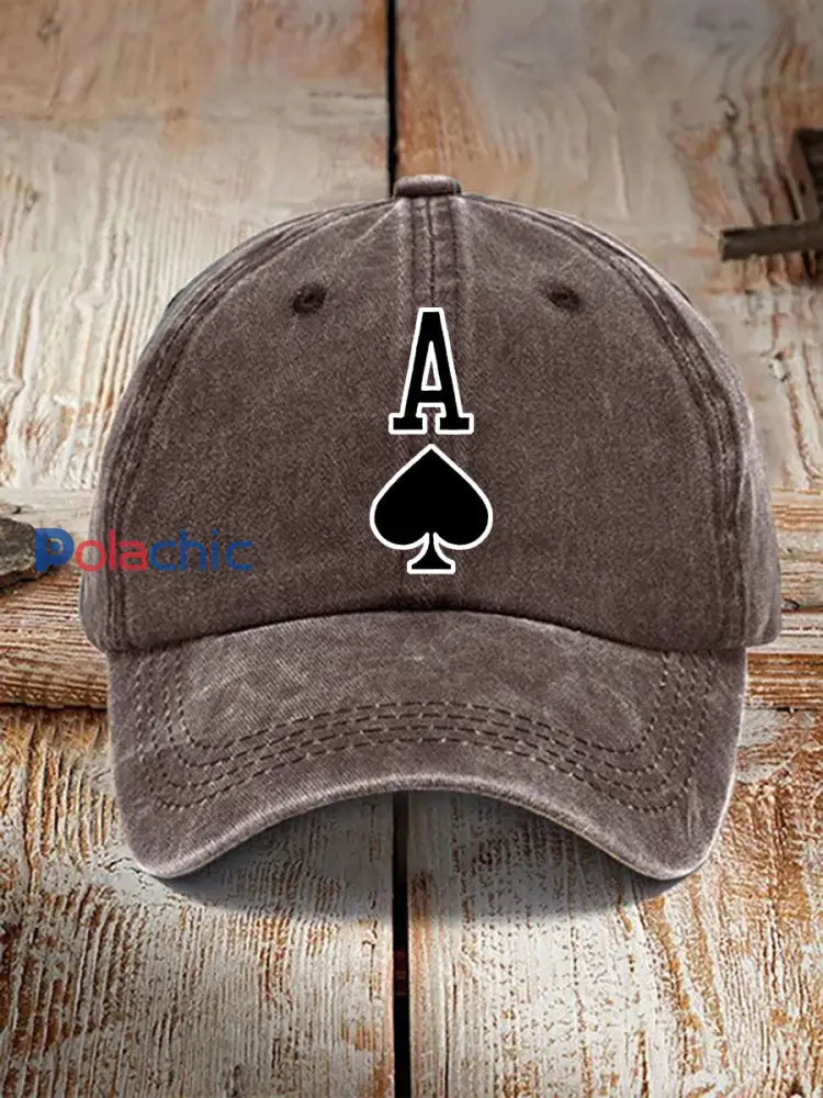 Poker Ace of Spades chapeau vintage unisexe café / JM