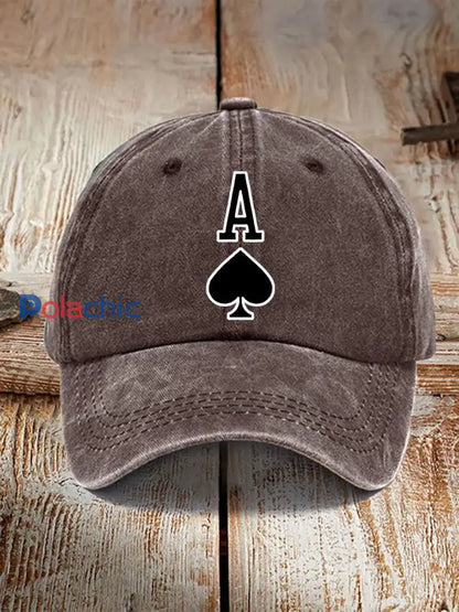 Poker Ace of Spades chapeau vintage unisexe café / JM