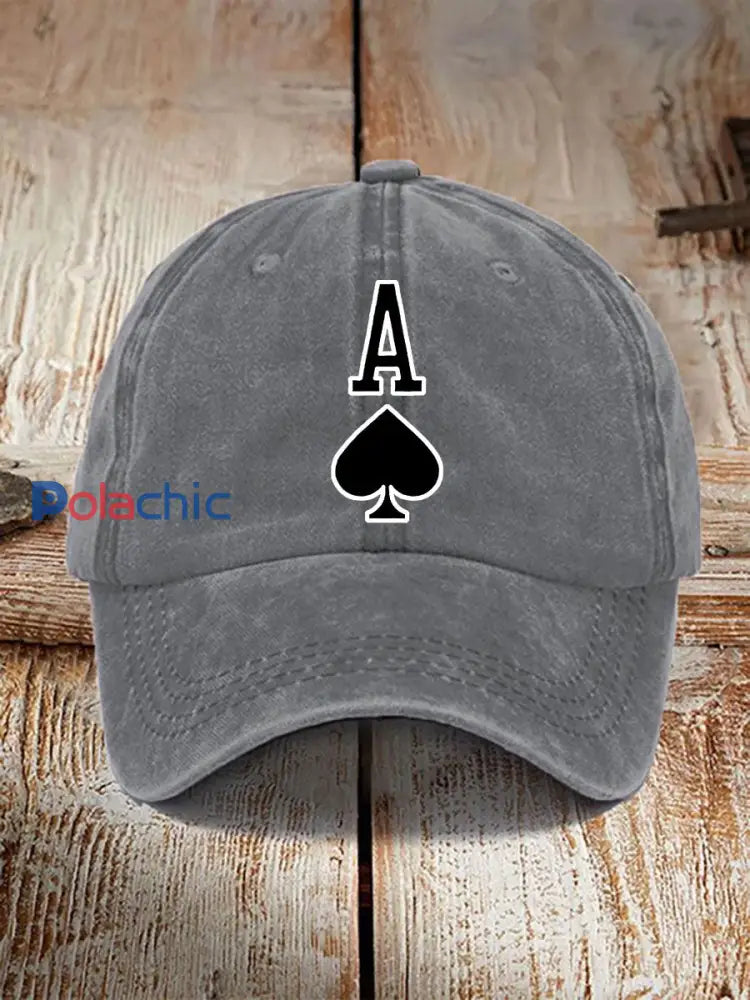 Poker Ace of Spades chapeau vintage unisexe gris / JM