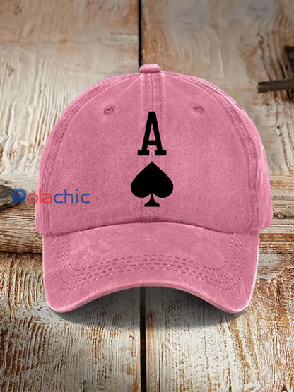 Poker Ace of Spades chapeau vintage unisexe rose / JM