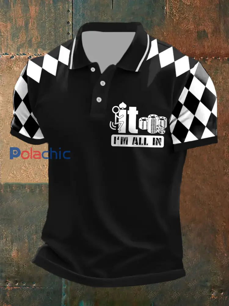 Poker hommes Je suis tout en hauts Noir / S