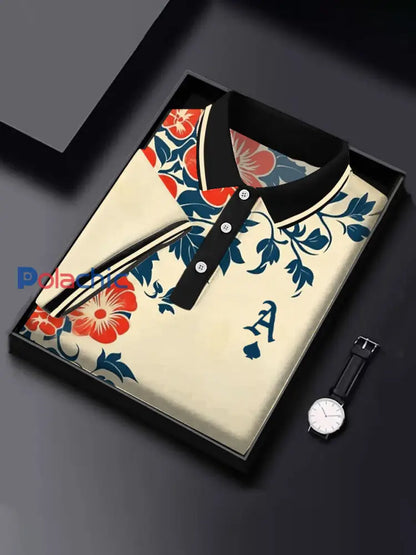Poker vintage floral Ace of Spades tops pour hommes Noir / S
