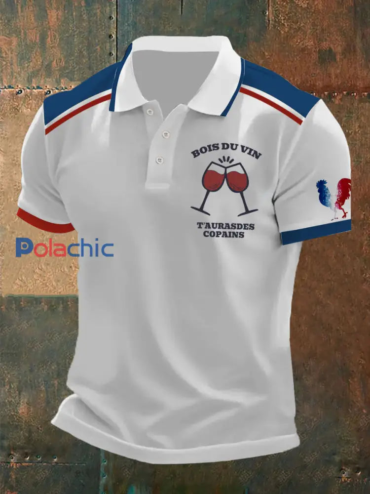 Polo à imprimé Bois du vin Homme Blanc / S