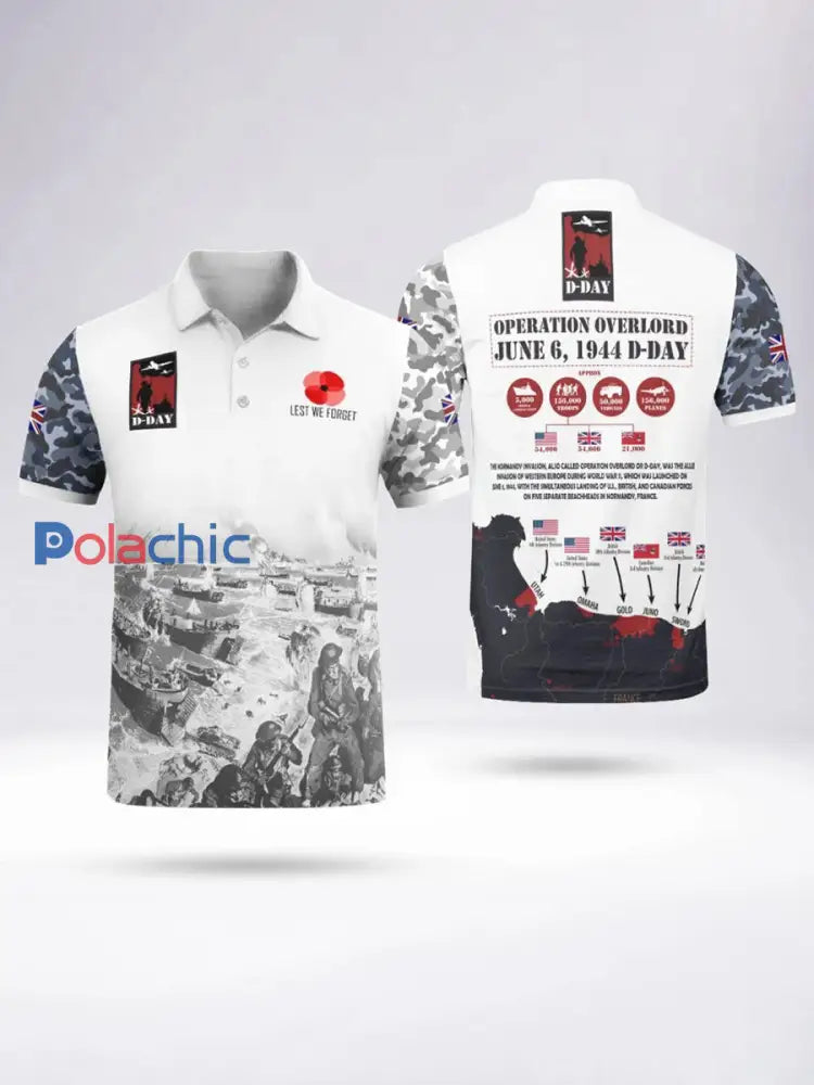 Polo à manches courtes D-DAY 81ST ANNIVERSARY pour homme Blanc / S