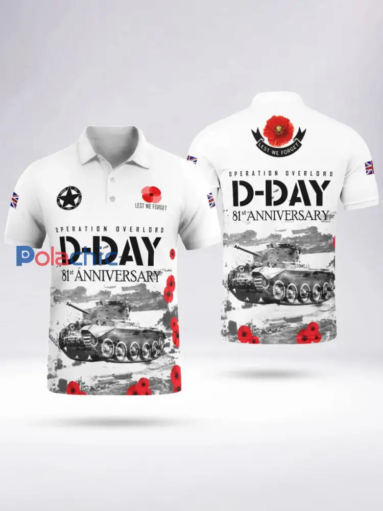 Polo à manches courtes D-DAY 81ST ANNIVERSARY pour homme Blanc / S