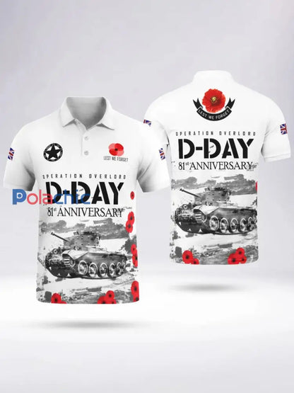 Polo à manches courtes D-DAY 81ST ANNIVERSARY pour homme Blanc / S