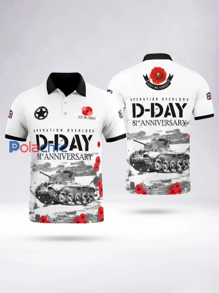 Polo à manches courtes D-DAY 81ST ANNIVERSARY pour homme Noir / S