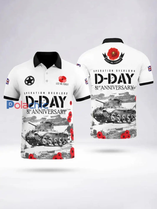 Polo à manches courtes D-DAY 81ST ANNIVERSARY pour homme Noir / S